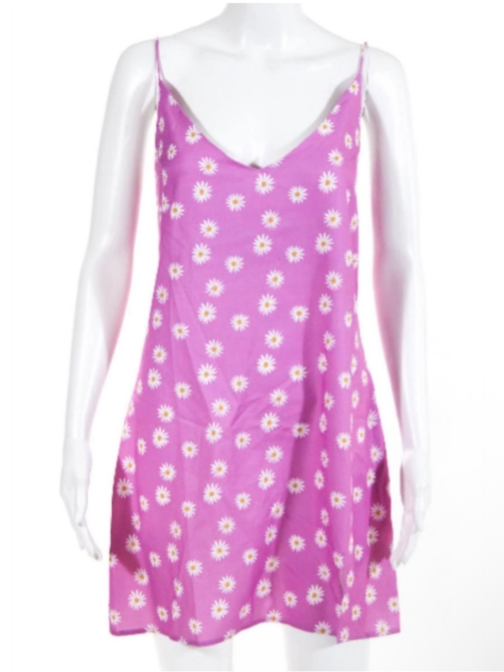 Lioness Pink Daisy Life is Good Slip Dress Large with slit pink floral